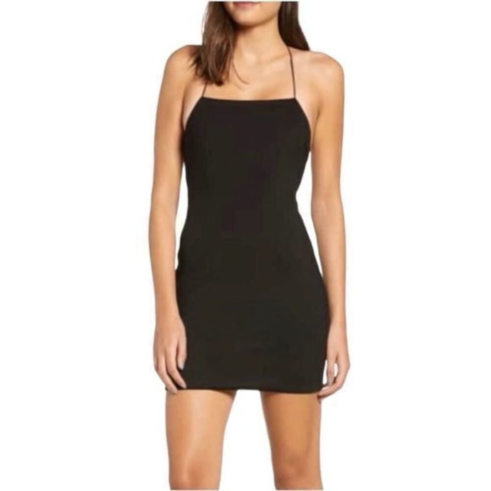 NEW Tiger Mist Clarity Open Back Dainty Straps Mini Dress in Black